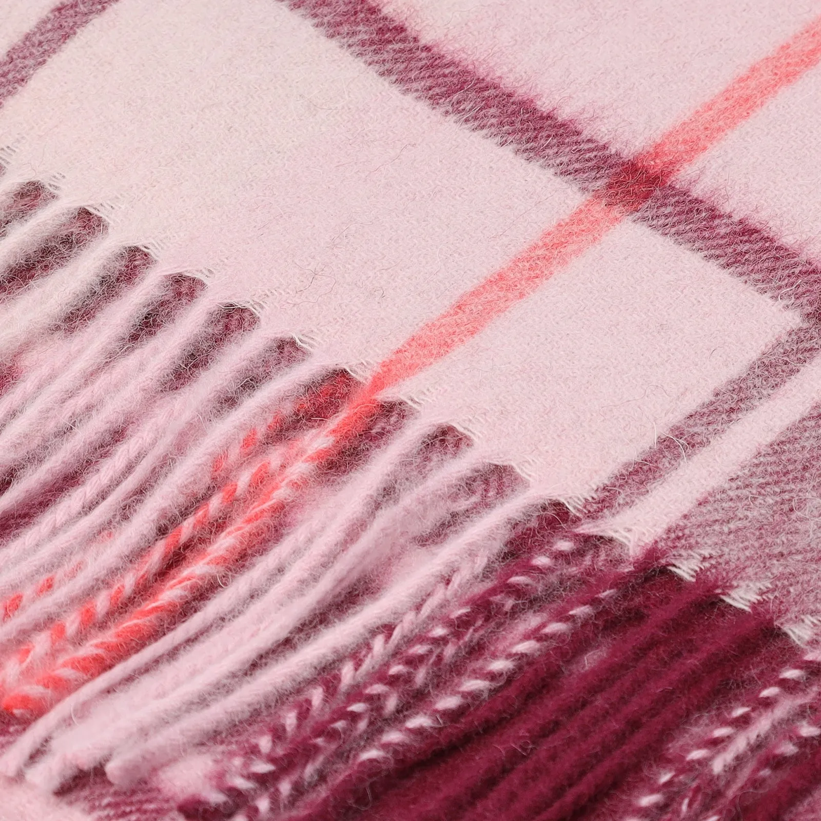 Edinburgh 100% Lambswool Tartan Scarf Mill Check Pink