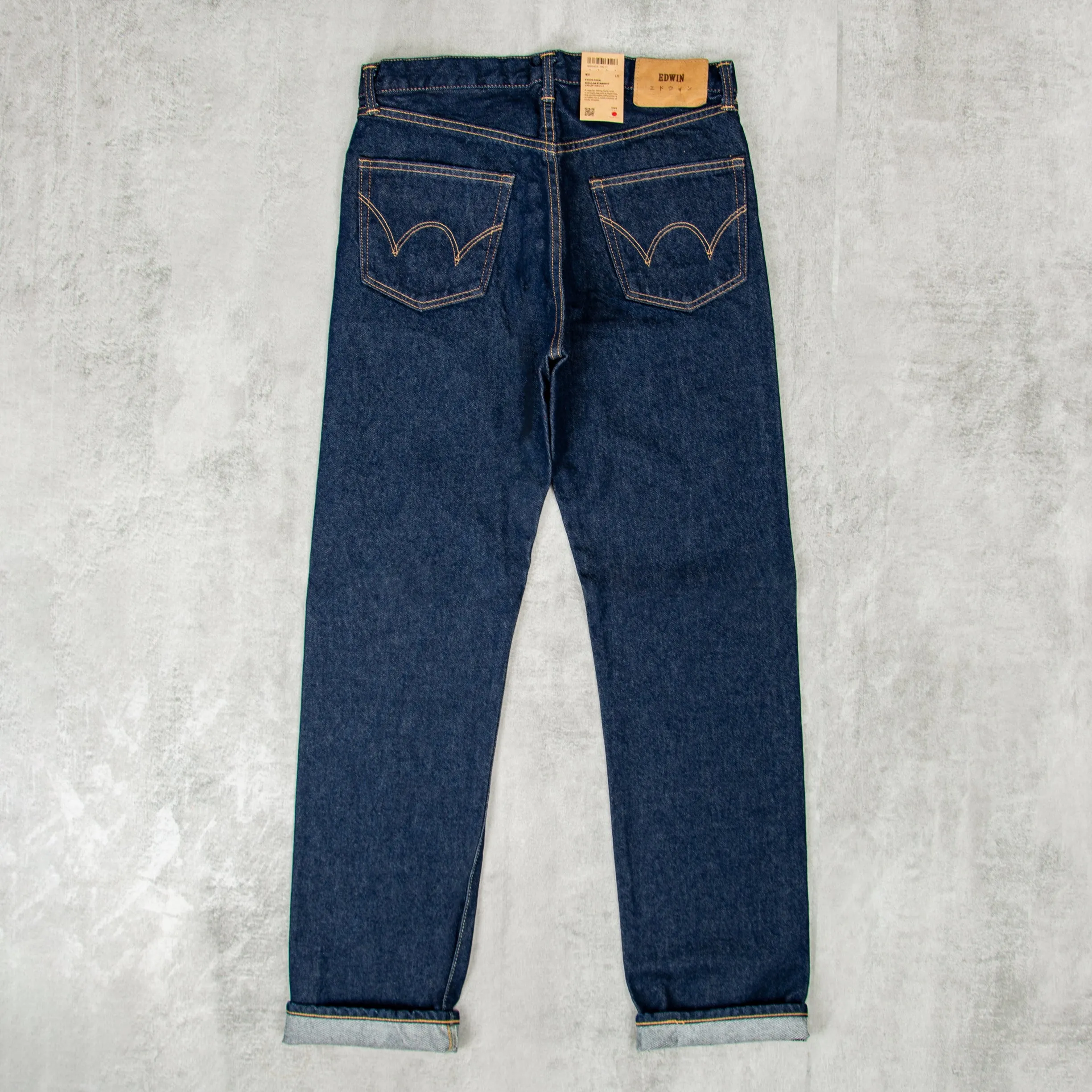 Edwin Regular Straight Jeans Kaihara Opened Denim - Blue Rinsed