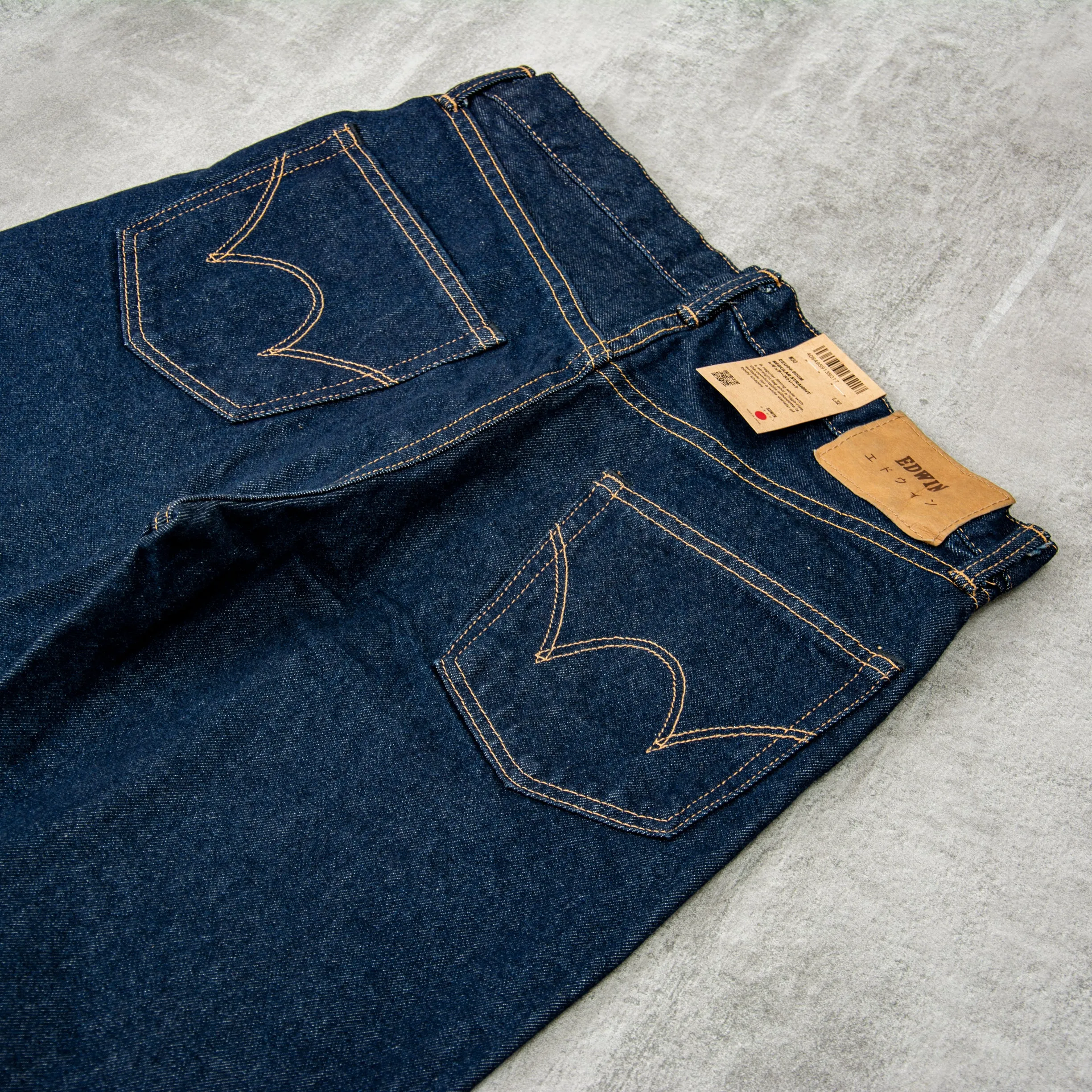 Edwin Regular Straight Jeans Kaihara Opened Denim - Blue Rinsed