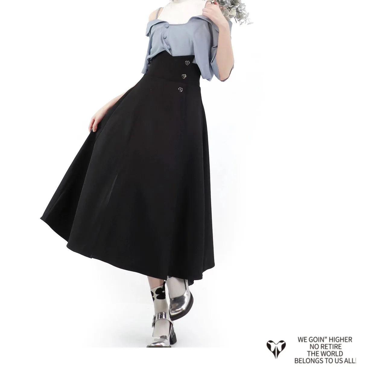 Elegant Outfit Set Chiffon Blouse Suspender Skirt Set