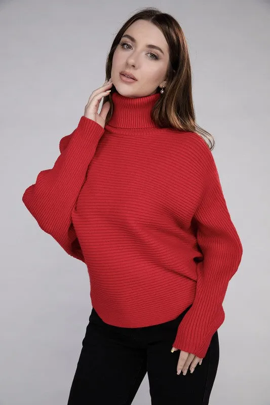 Elizabeth Viscose Dolman Sleeve Turtleneck Sweater