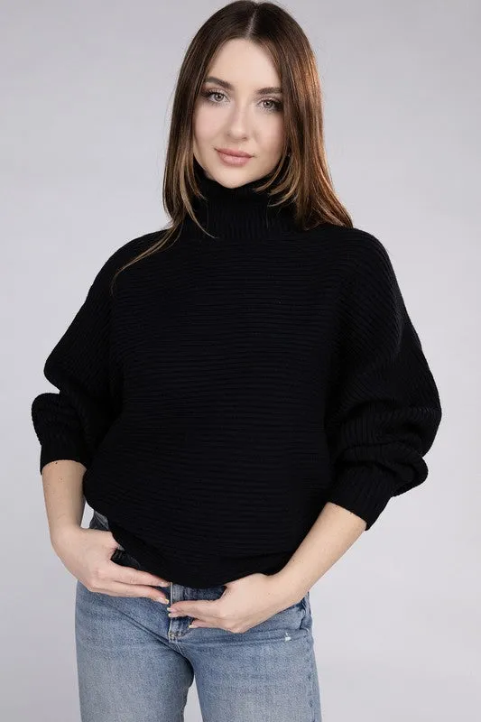 Elizabeth Viscose Dolman Sleeve Turtleneck Sweater