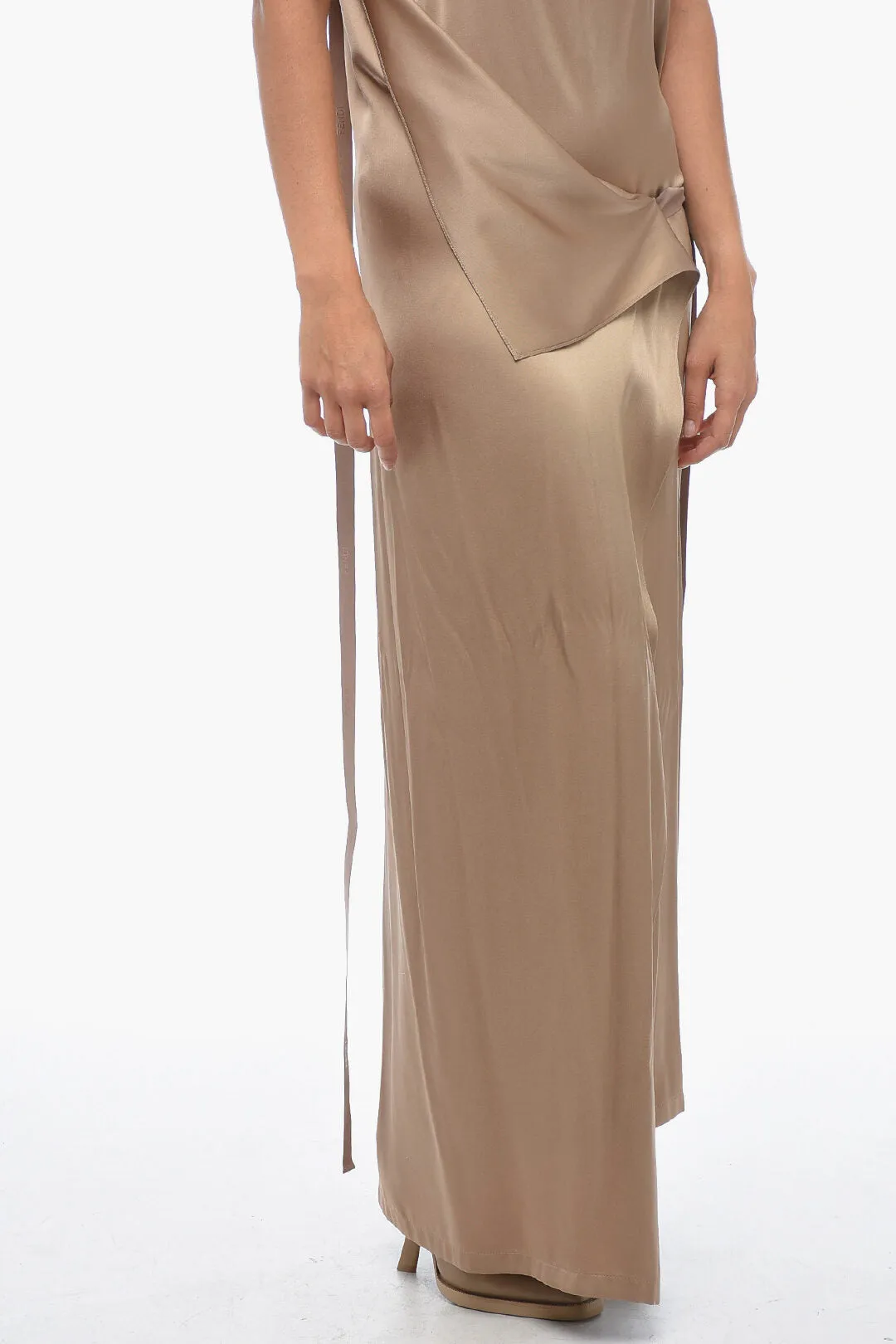 Fendi Silk Satin FLUID Slip Dress with Tape Straps