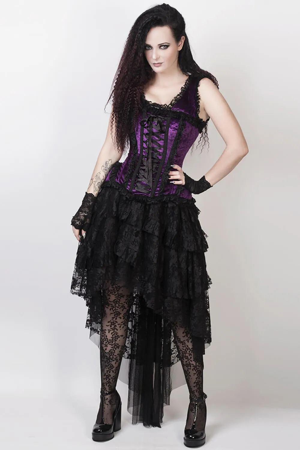 Feofil Burlesque Skirt in Black Lace