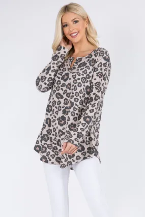 Fierce Leopard Print Tunic Top