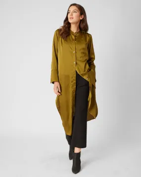 FINAL SALE - Longline Lapis Button Front Tunic