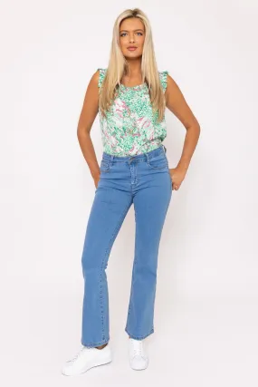 Flare Denim Jeans in Blue