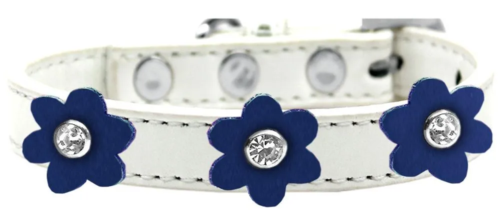 Flower Premium Collar White With Blue Flowers Size 10