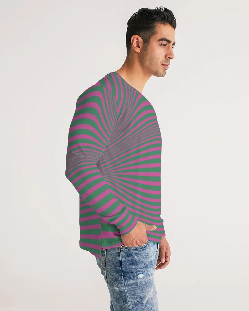 Fuchsia & Green Optical Men's Long Sleeve Tee