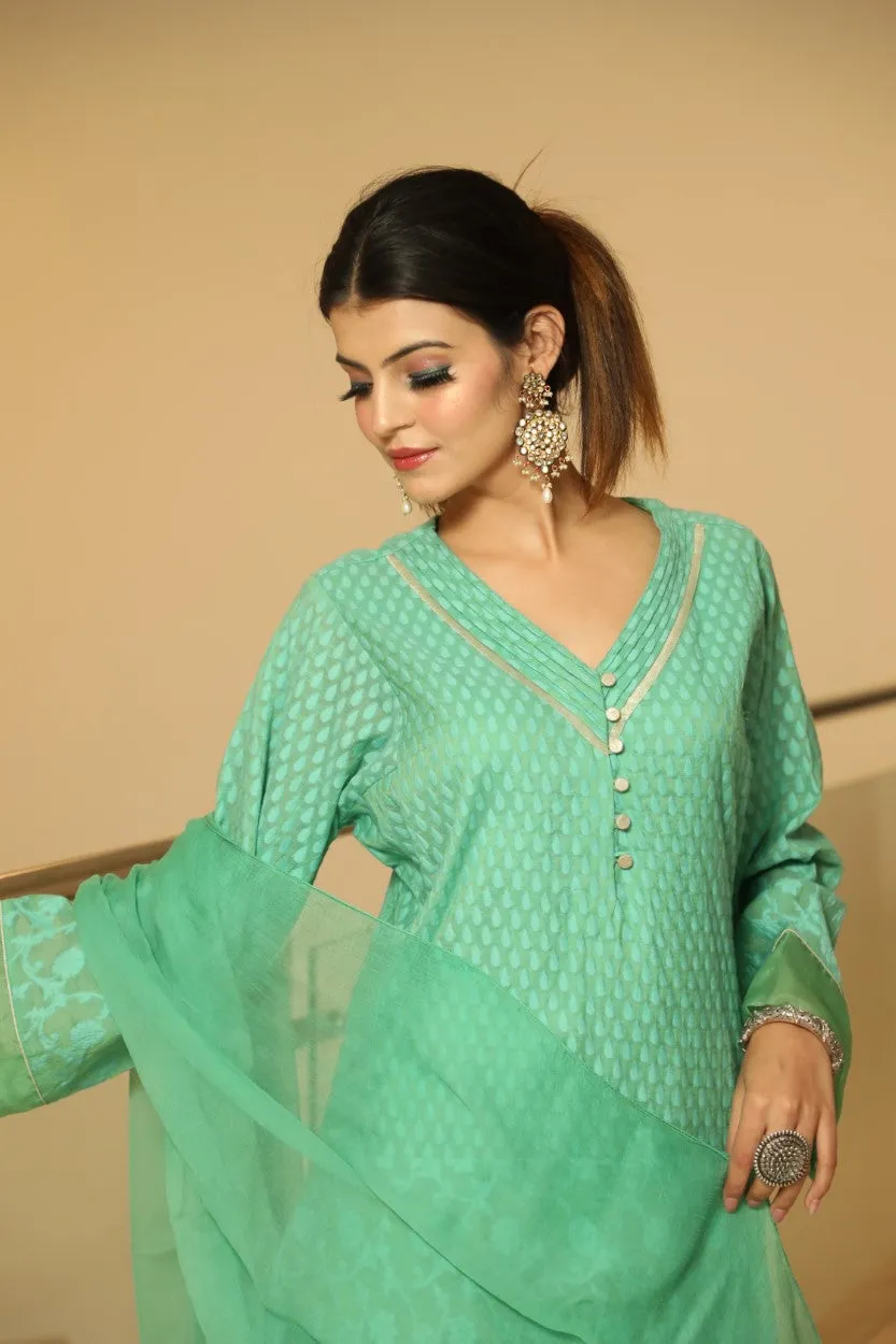 Gentle Gleam Tunic Set- Spring Green