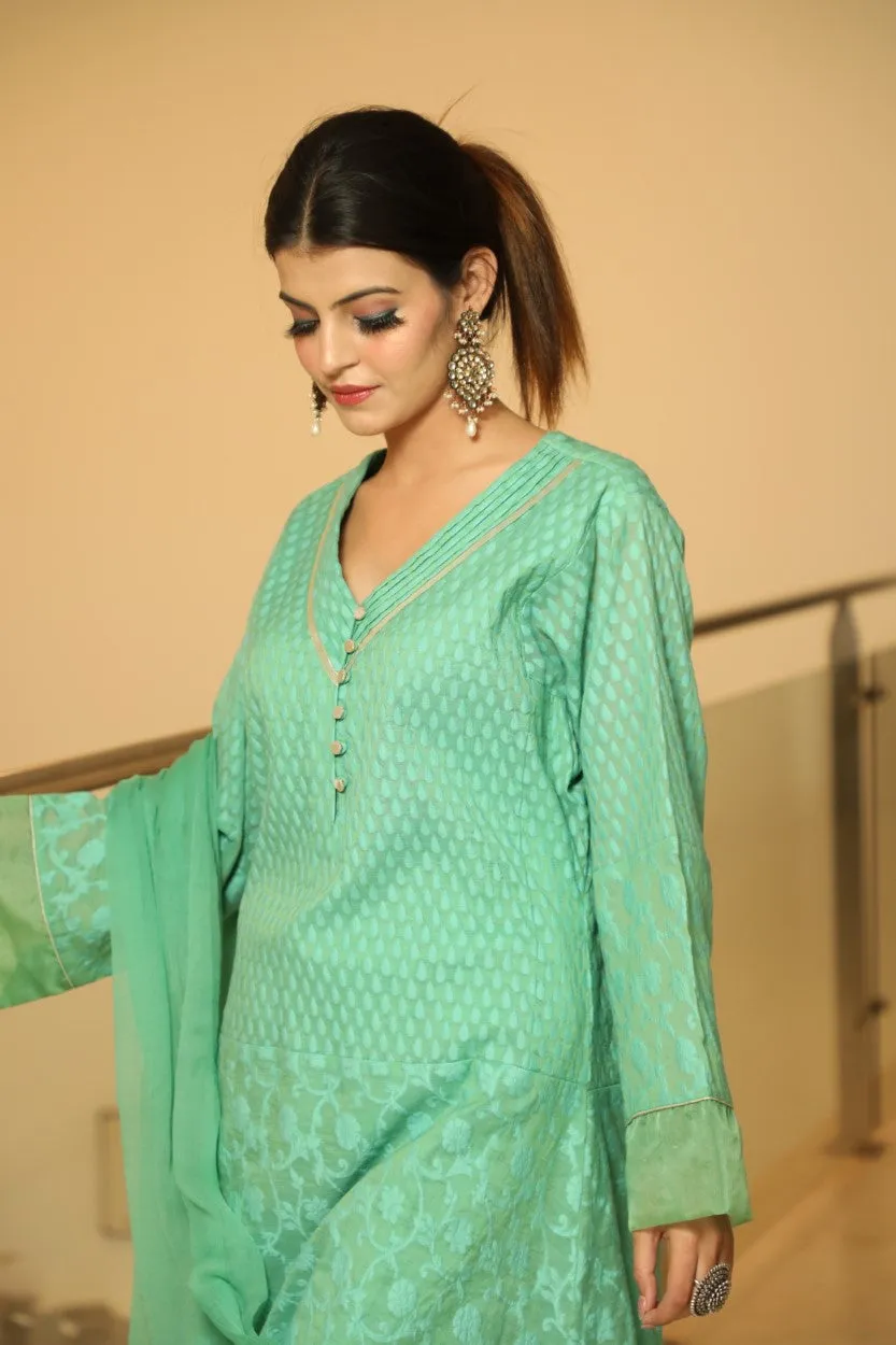 Gentle Gleam Tunic Set- Spring Green