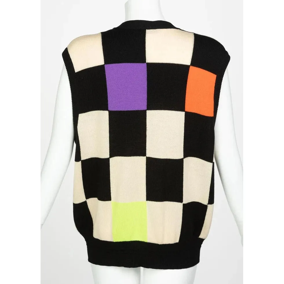 Gianni Versace Colorblock Sweater Vest, 1980s | Size L