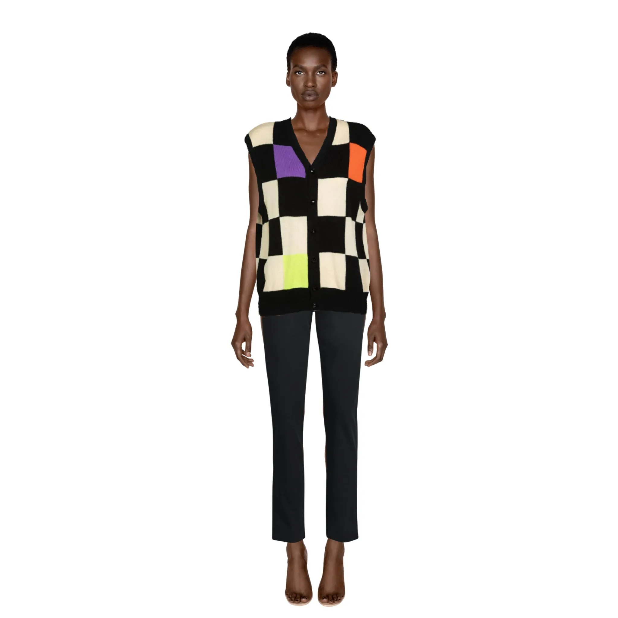 Gianni Versace Colorblock Sweater Vest, 1980s | Size L