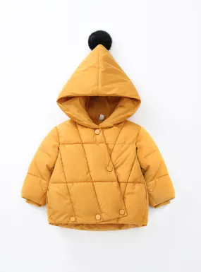 Girls' Cotton-Padded Jacket Double-Breasted Buckle