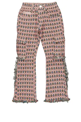 Girls Jude Pink/Multi Slim Flare Pants