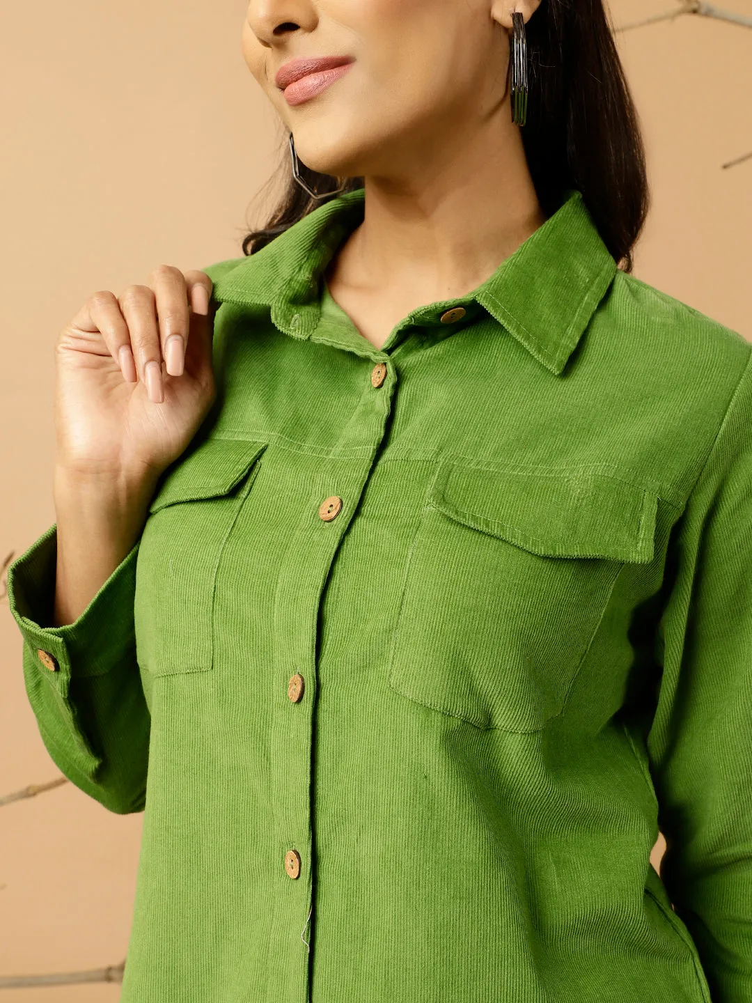 Green Corduroy Shirt