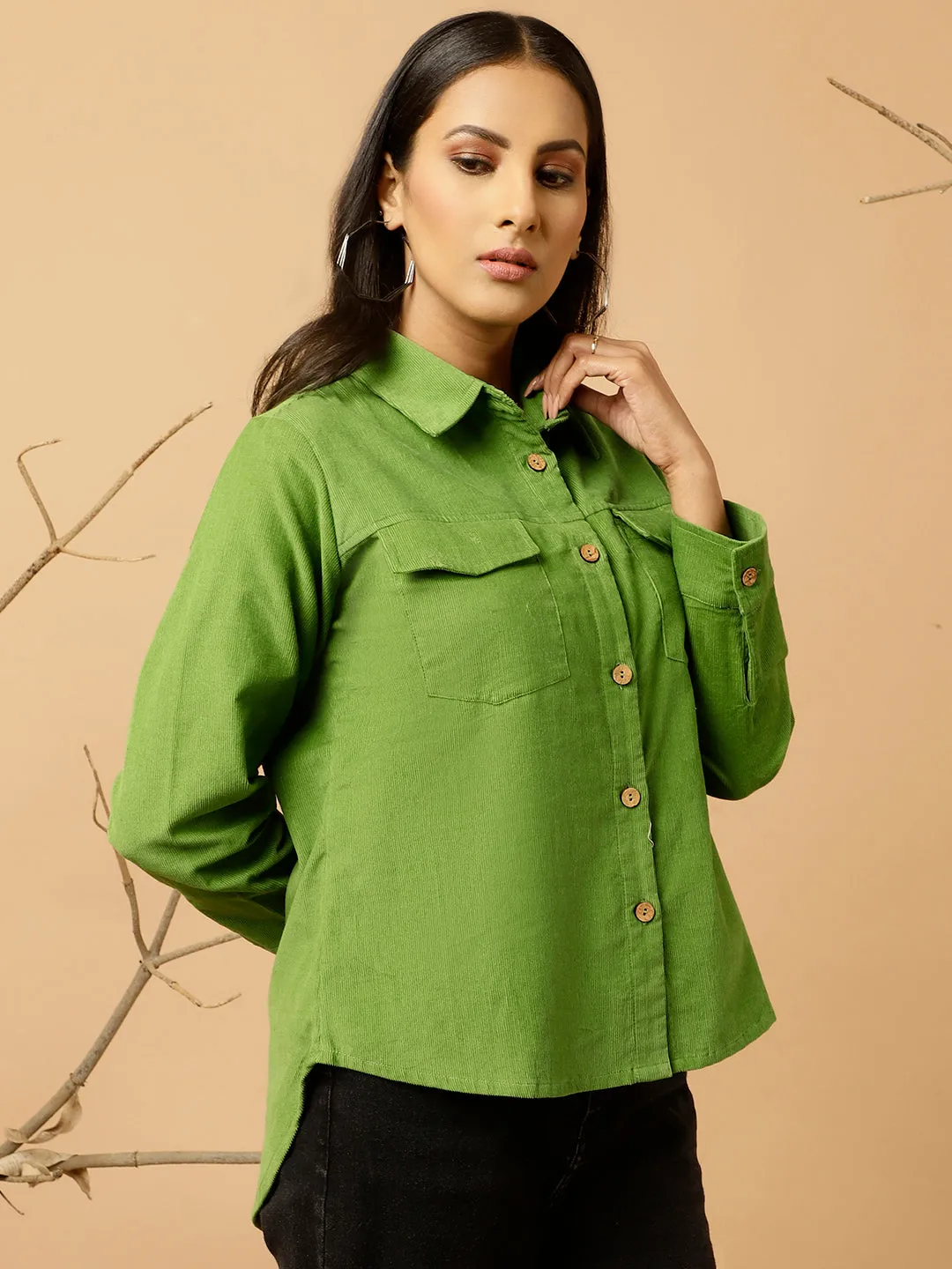 Green Corduroy Shirt