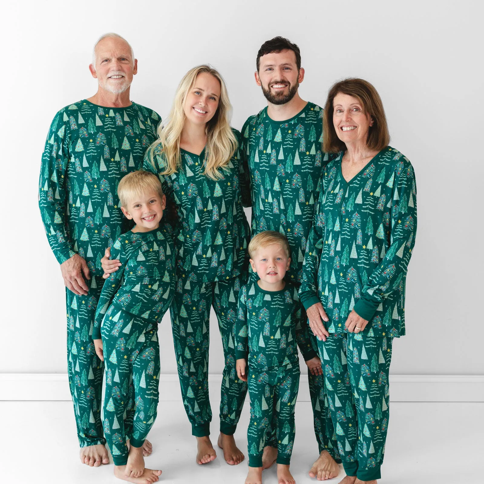 Green Twinkling Trees Men's Pajama Top