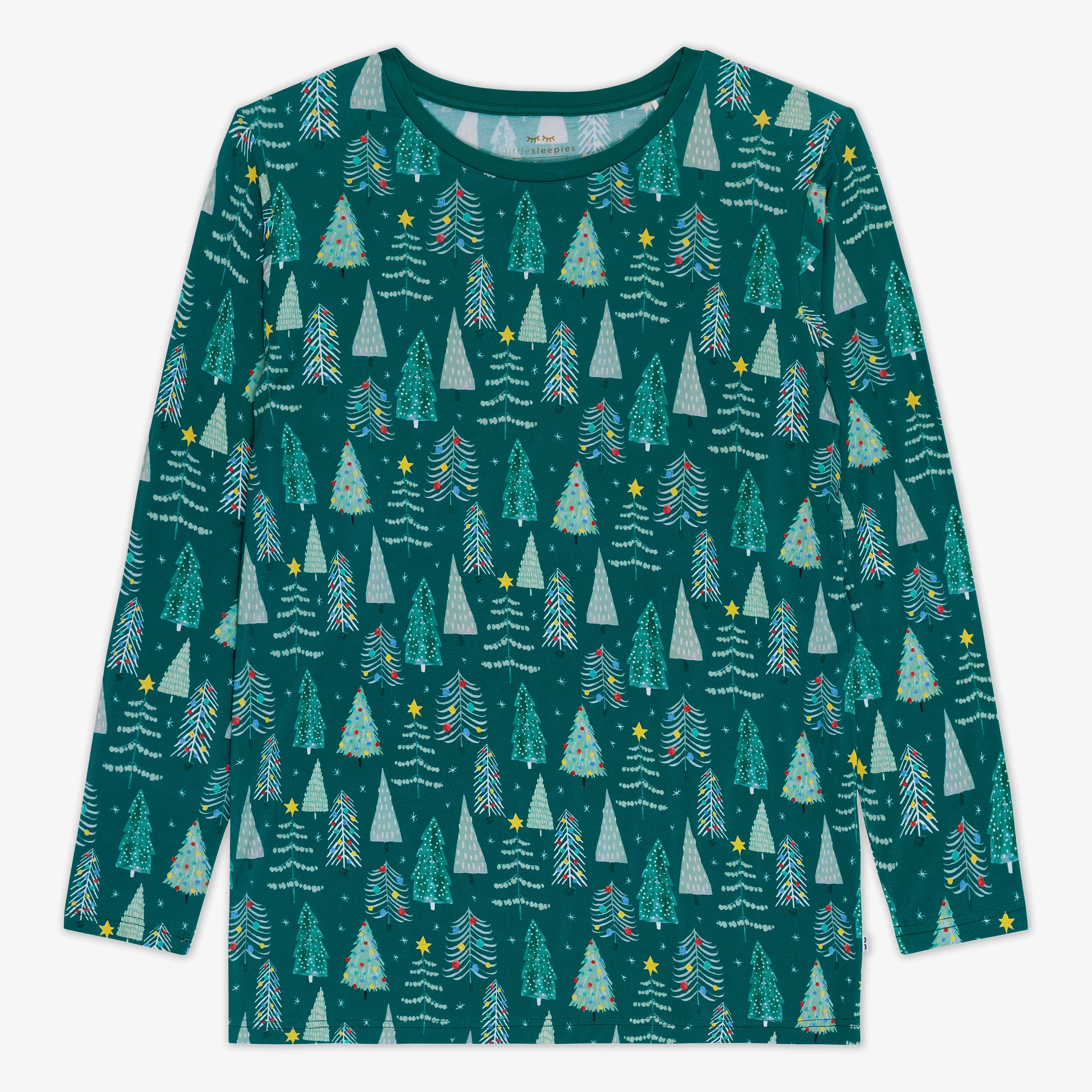 Green Twinkling Trees Men's Pajama Top