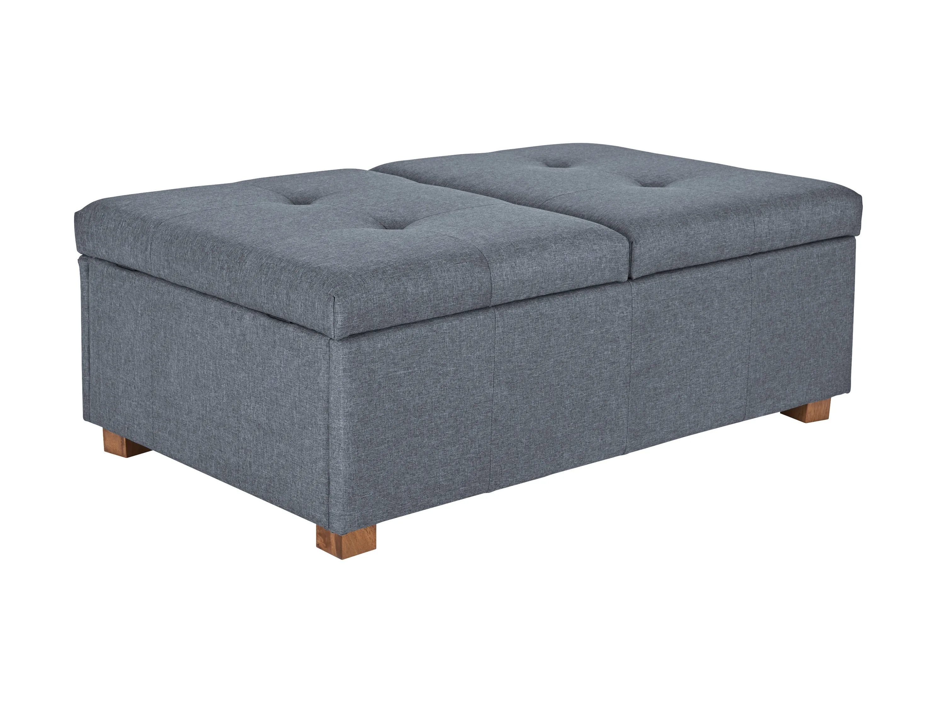 Grey Double Storage Ottoman