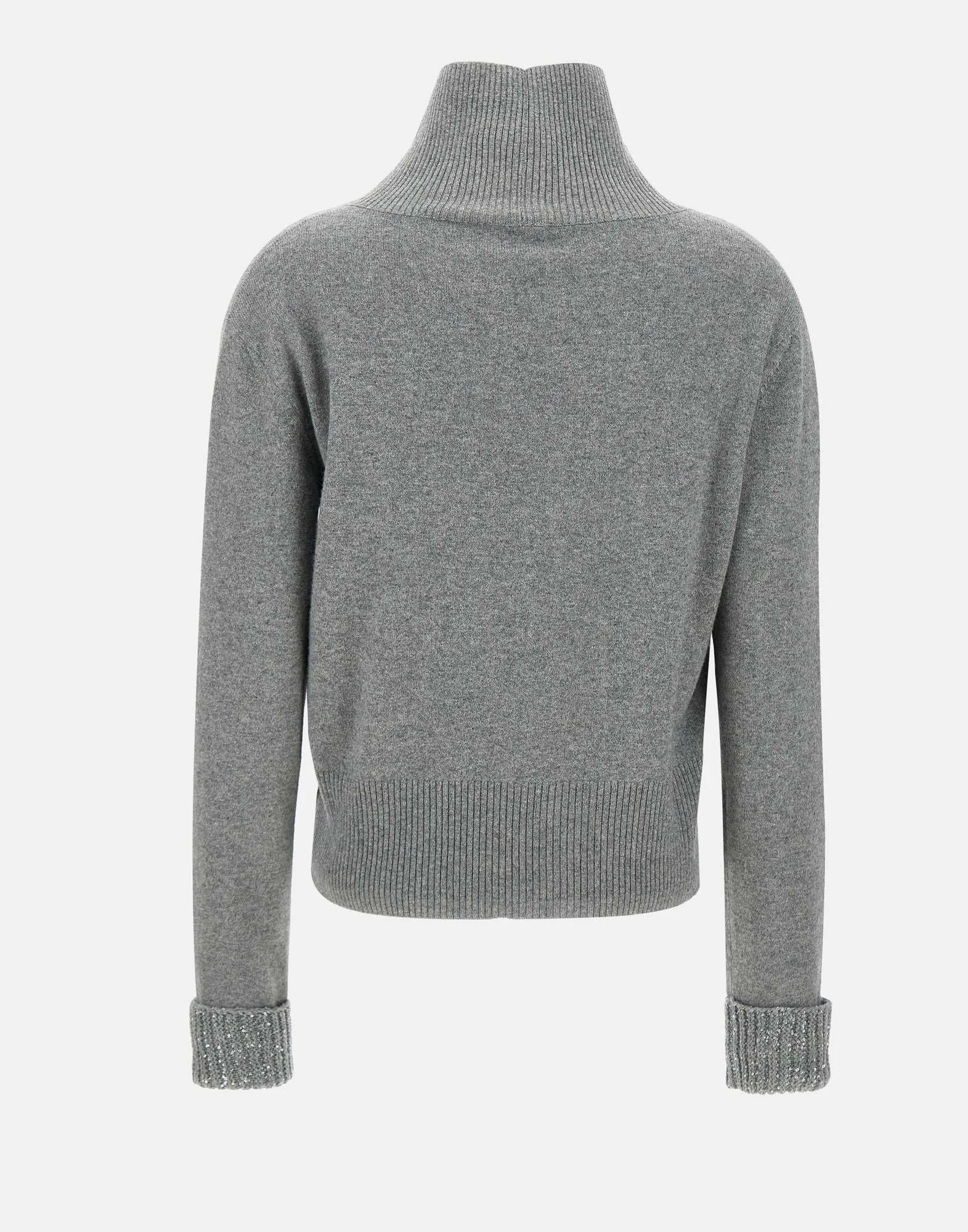 Grey Wool and Cashmere Turtleneck Sweater