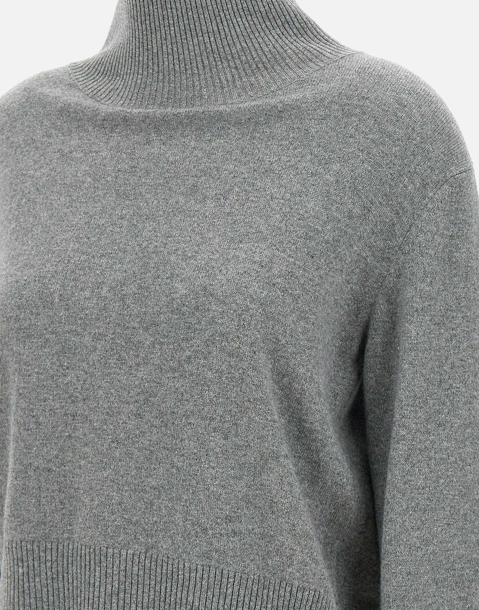 Grey Wool and Cashmere Turtleneck Sweater