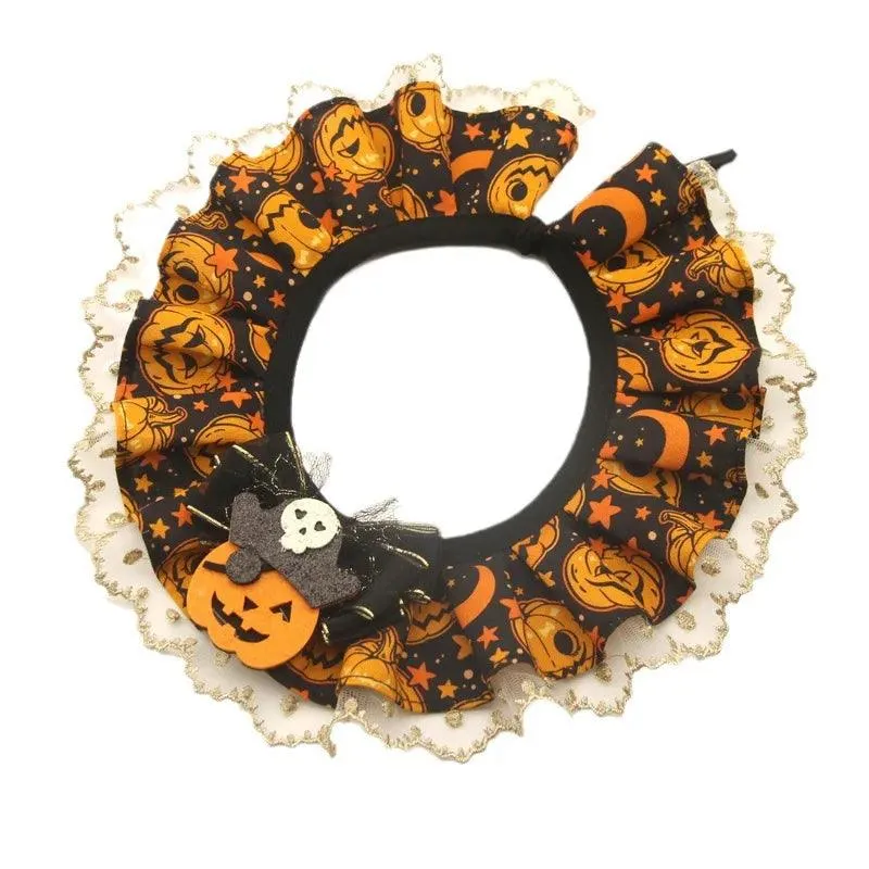 Halloween Cat Collar: Pumpkin Lace