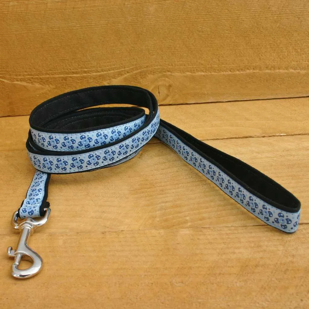 Hemp Dog Leash 6' Retro Blue