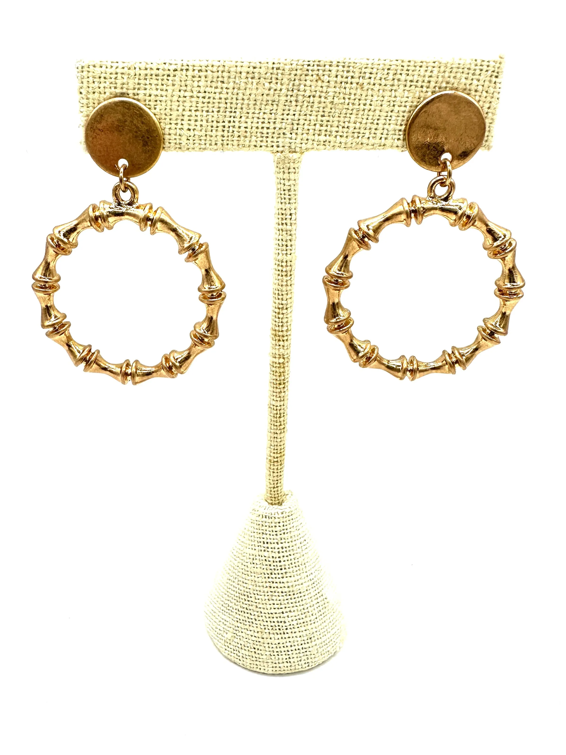 Iris Gold Bamboo Earrings