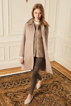 Jacket with Mink Collar - Mocca