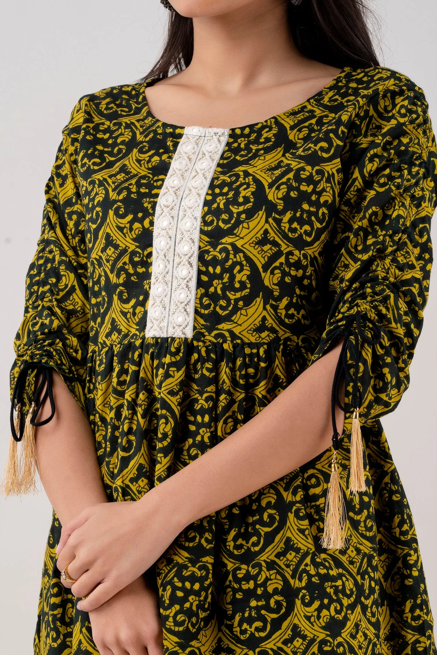 Jaipurite Green Printed Tunic in Cotton