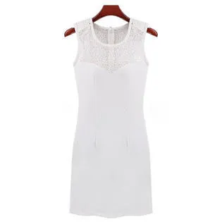 Ketty More Women's Round Neck Lace Back Zipper Dress-KMWD146