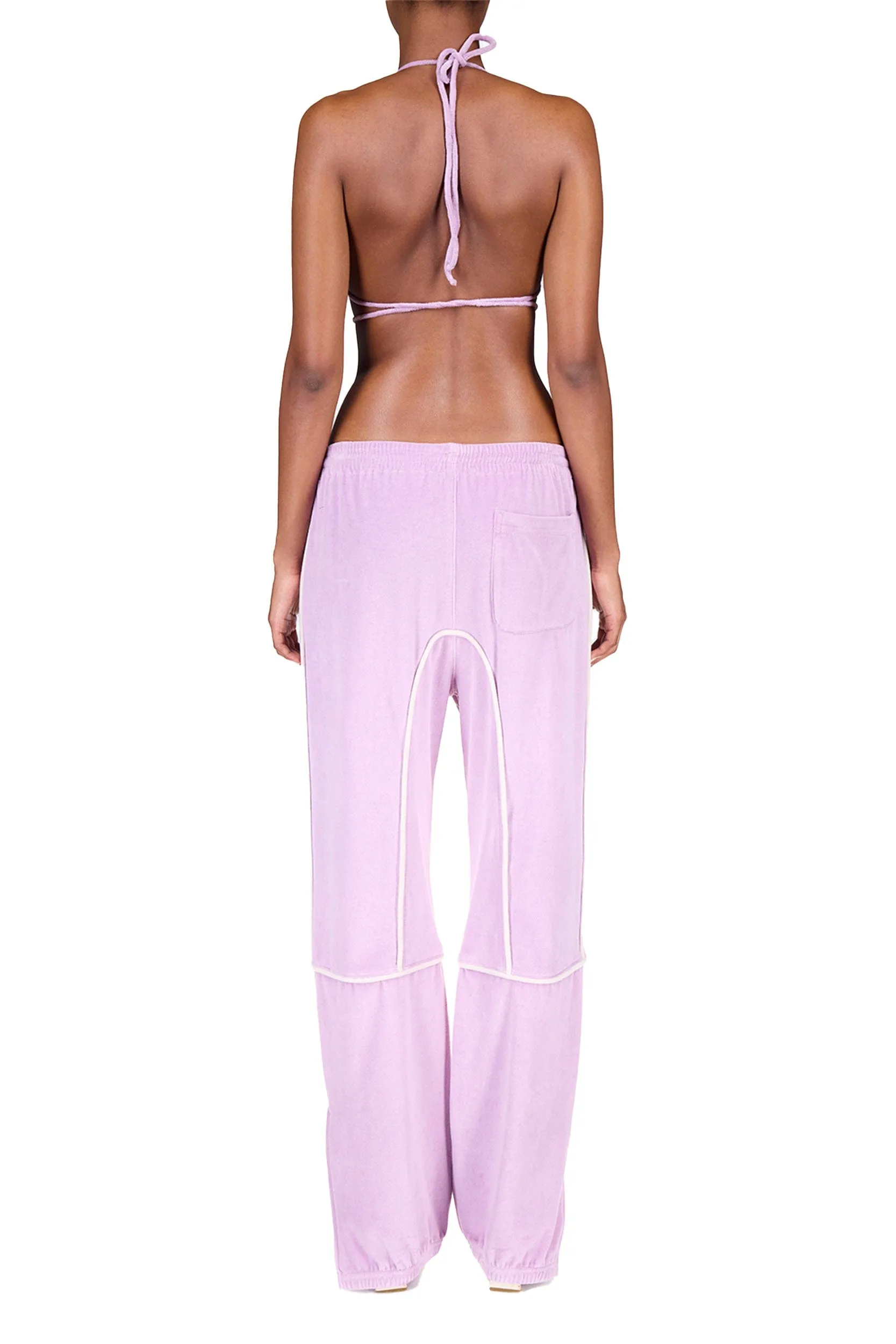 Lavender Velour Track Pants