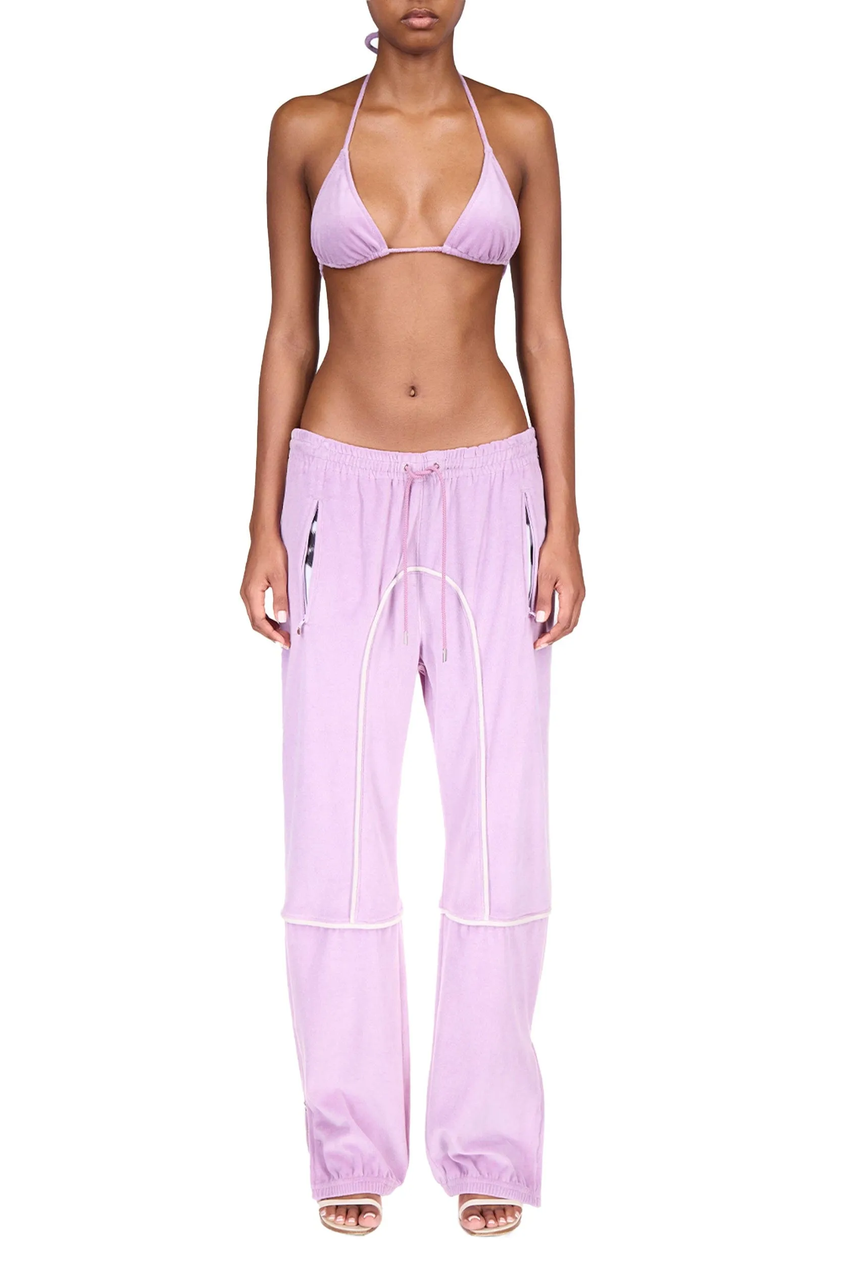 Lavender Velour Track Pants