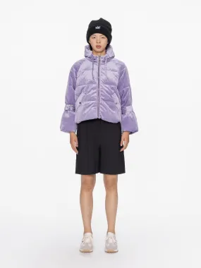 Lavender Velvet Short Down Coat