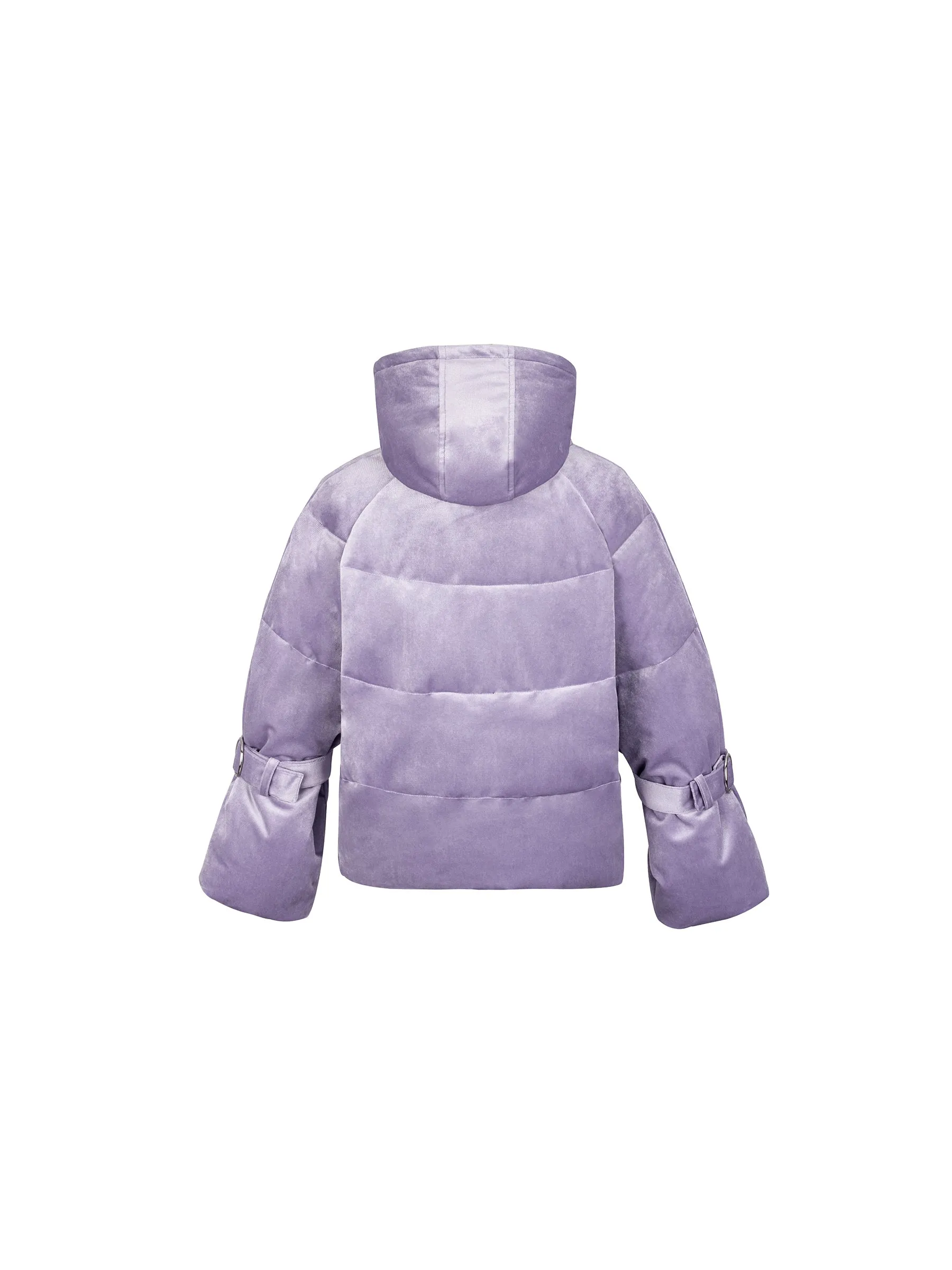 Lavender Velvet Short Down Coat