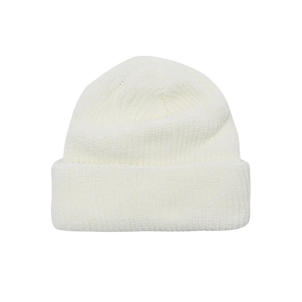 LEATHER WAPPEN BEANIE WHITE