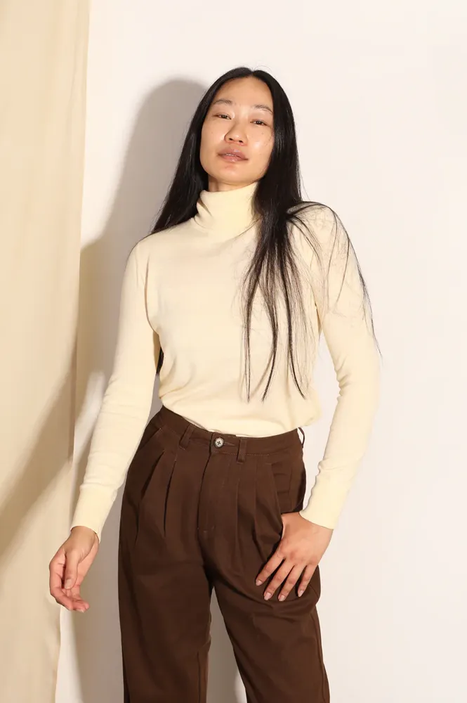 L.F. Markey Joshua Cream Knit Turtleneck