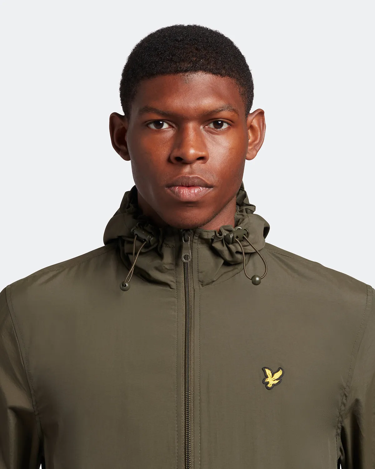 Lyle & Scott Branded Olive Hooded Short Lightweight Jacket