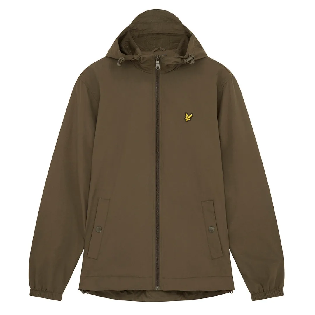 Lyle & Scott Branded Olive Hooded Short Lightweight Jacket