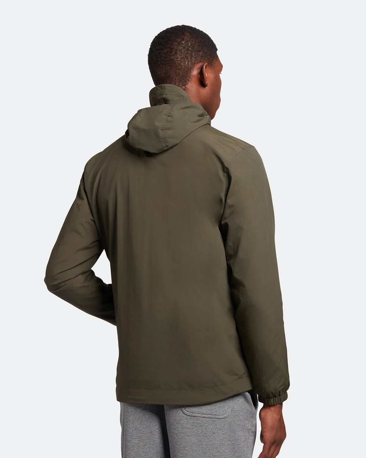 Lyle & Scott Branded Olive Hooded Short Lightweight Jacket