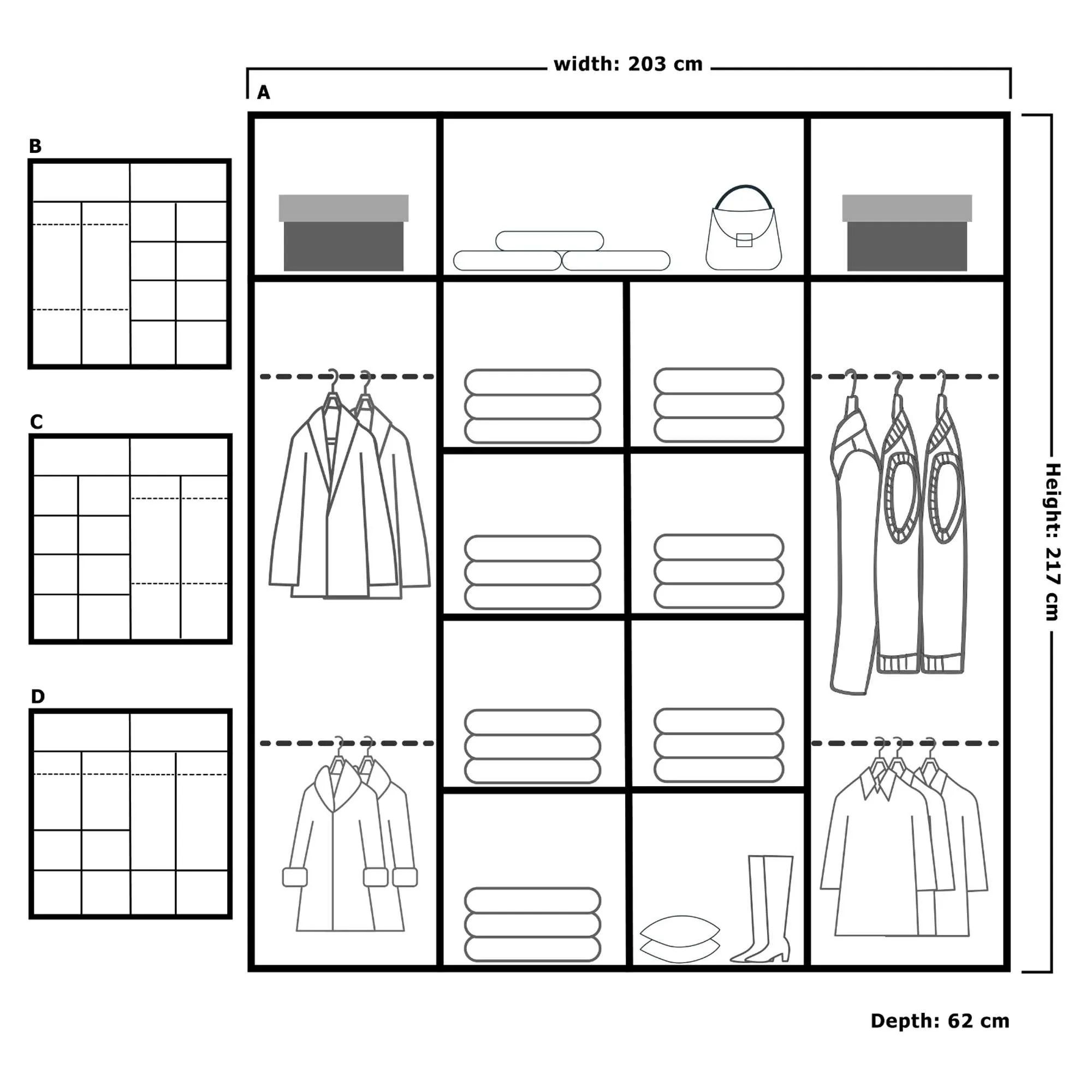 Lyllie 2 Door Sliding Wardrobe - Elegant Wardrobe with Mirror Doors