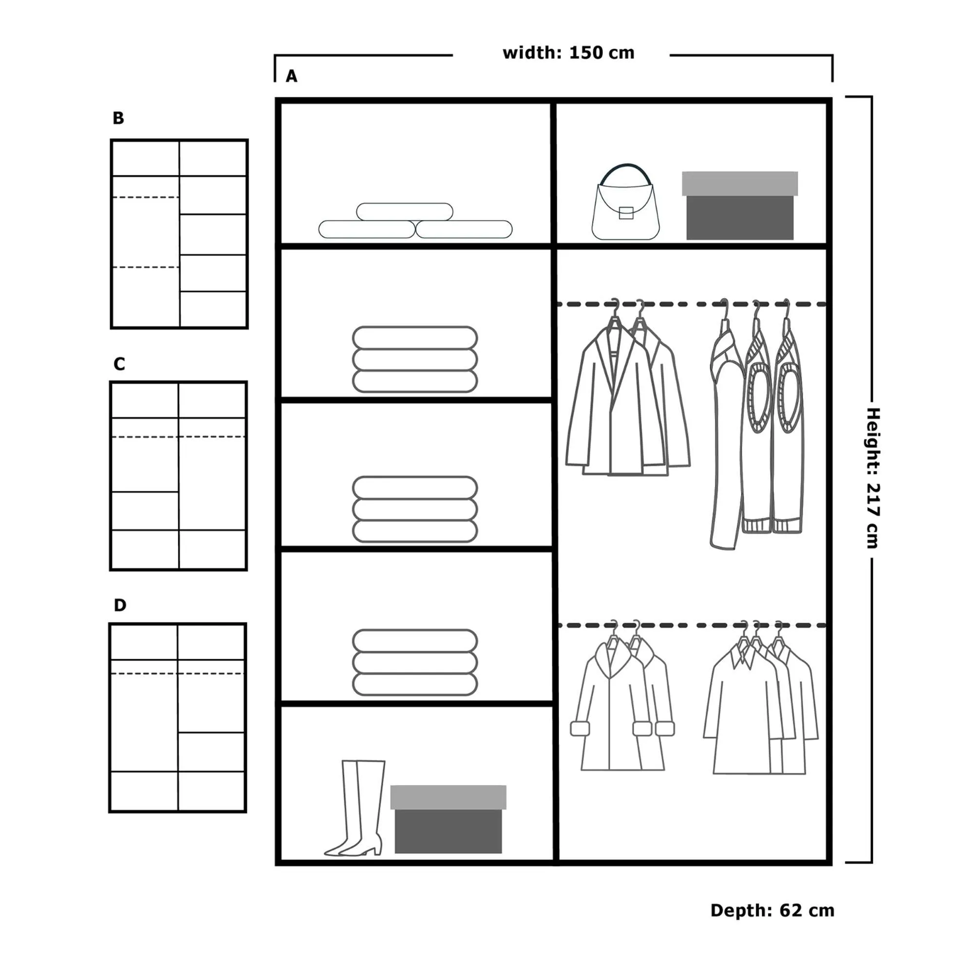 Lyllie 2 Door Sliding Wardrobe - Elegant Wardrobe with Mirror Doors