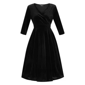 Lyra Dress - Black Velvet