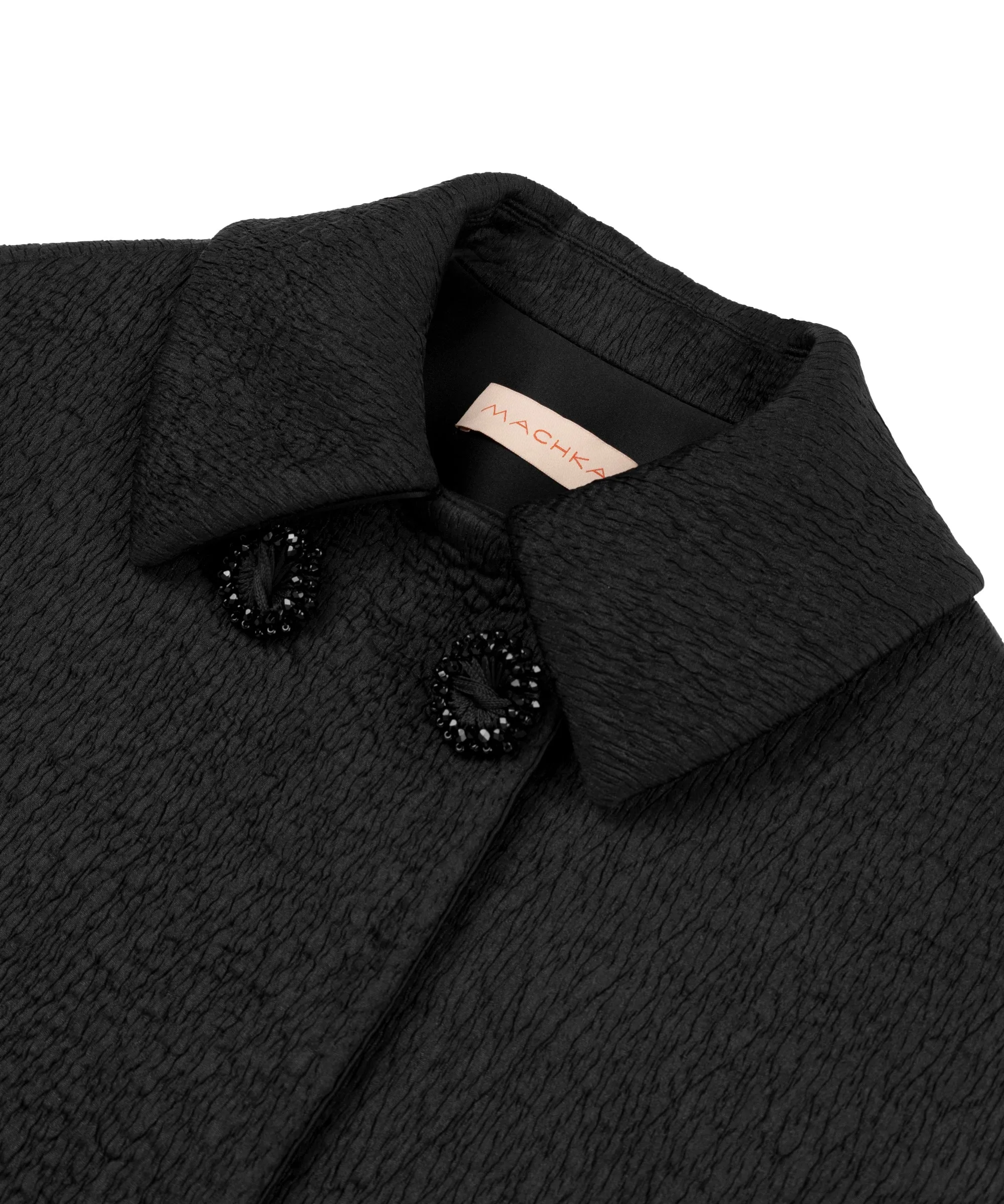 Machka Jacquard Top Coat Black