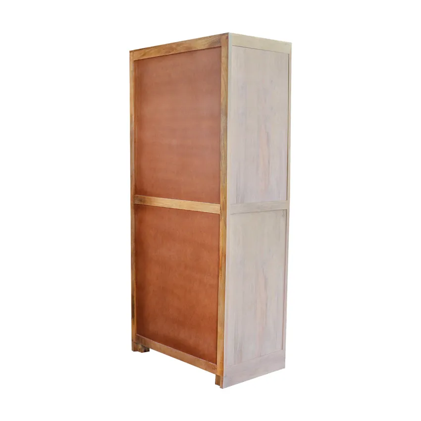 Manella Handcarved 2 Door Wardrobe with Wheel Castor