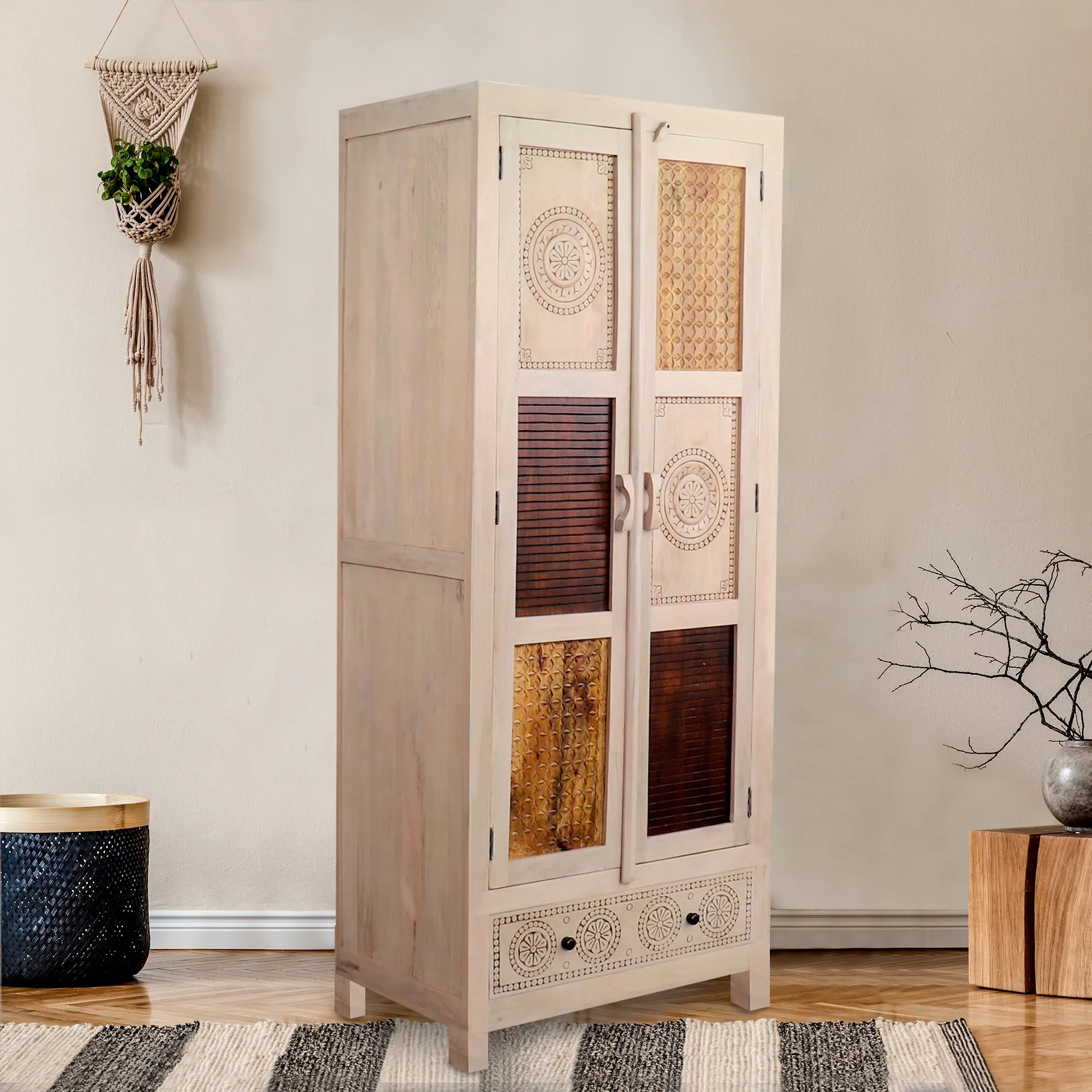 Manella Handcarved 2 Door Wardrobe