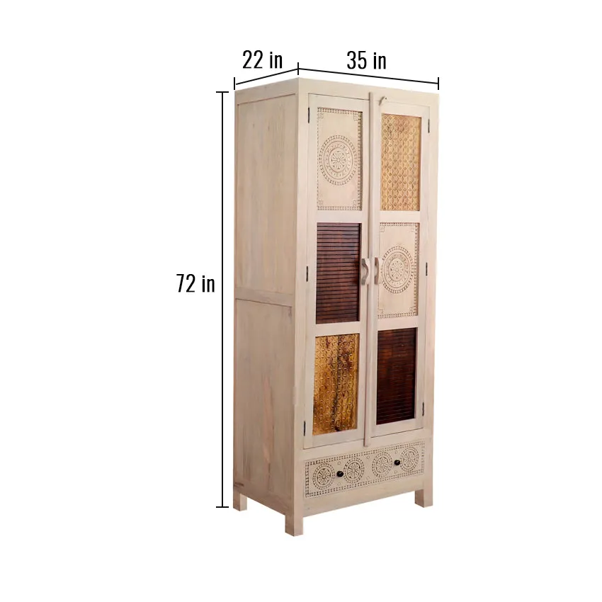 Manella Handcarved 2 Door Wardrobe