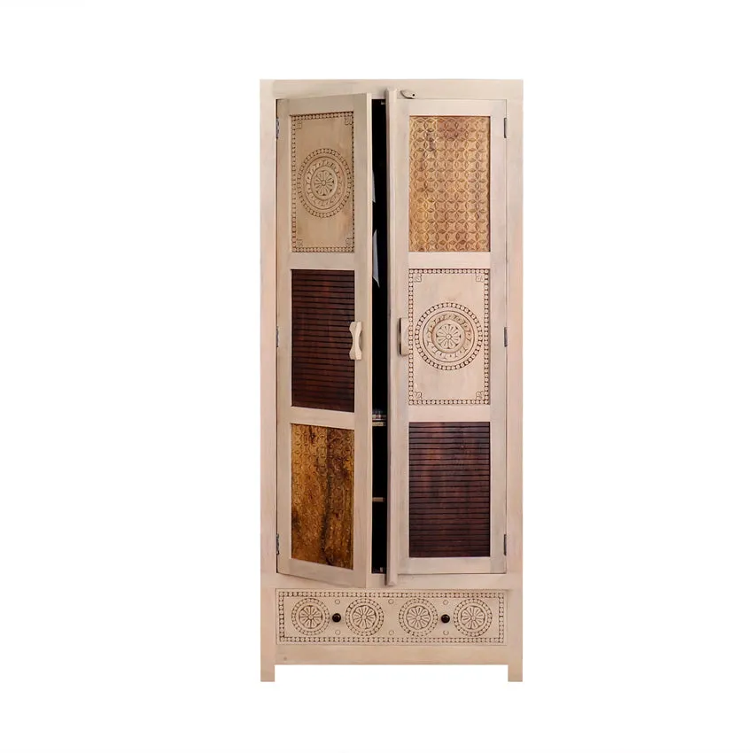 Manella Handcarved 2 Door Wardrobe