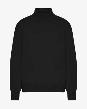 Merino Wool Turtleneck - Deep Black